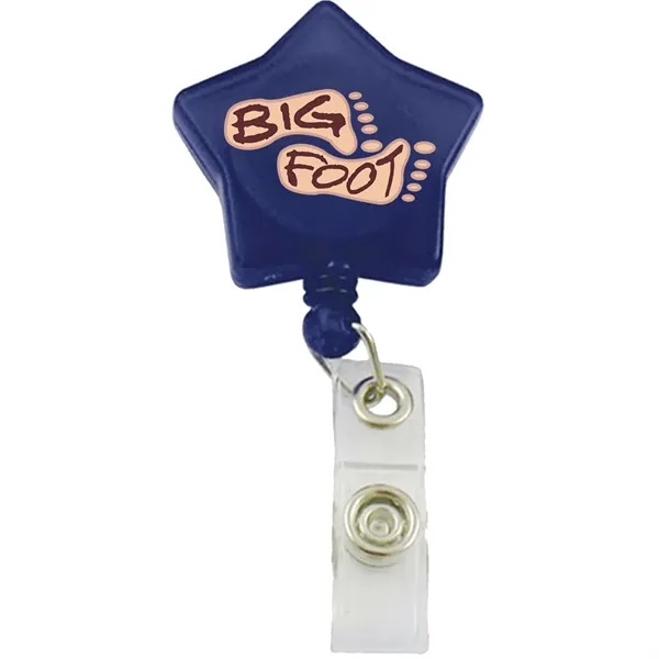 Star shaped badge reel with retractable 24" nylon cord and belt... from ASI 39552 BEL Promo