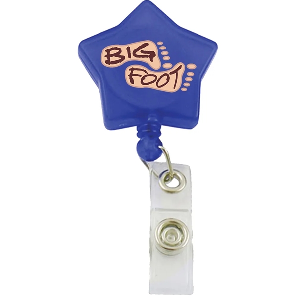 Star shaped badge reel with retractable 24" nylon cord and belt... from ASI 39552 BEL Promo