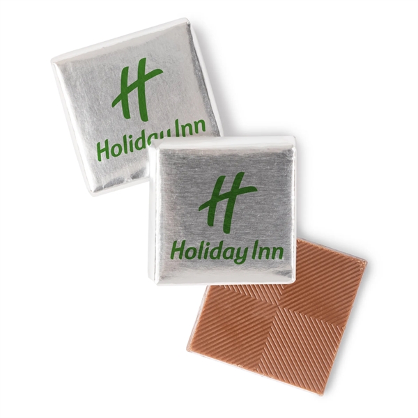 Gourmet 1 1/4" chocolate squares wrapped in foil.... from ASI 44900 NC Custom (CI/Lanco) / Lanco
