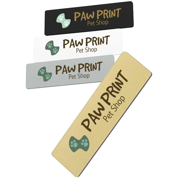 3" x 1" plastic name badge with digital printing.... from ASI 39552 BEL Promo