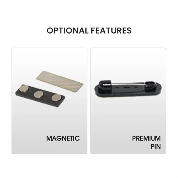 3" x 1" digitally printed metal name badge available in several... from ASI 39552 BEL Promo