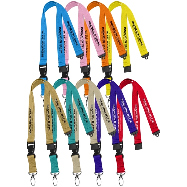36" x 3/4" polyester lanyard with buckle release and safety breakaway.... from ASI 39552 BEL Promo