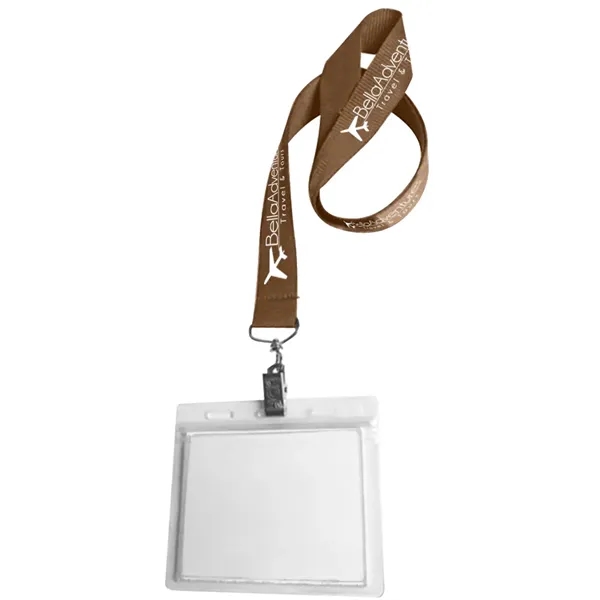 36" x 3/4" polyester lanyard with clear vinyl badge holder.... from ASI 39552 BEL Promo