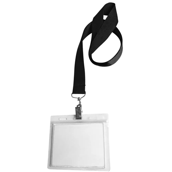 36" x 3/4" polyester lanyard with clear vinyl badge holder.... from ASI 39552 BEL Promo