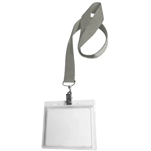 36" x 3/4" polyester lanyard with clear vinyl badge holder.... from ASI 39552 BEL Promo