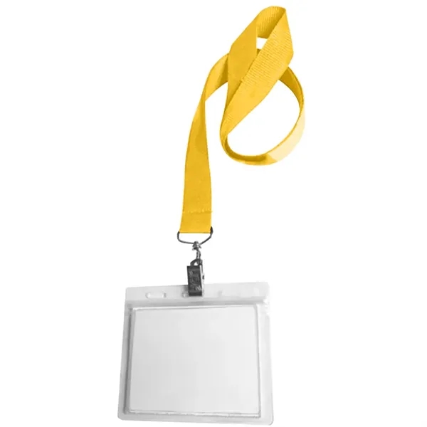 36" x 3/4" polyester lanyard with clear vinyl badge holder.... from ASI 39552 BEL Promo