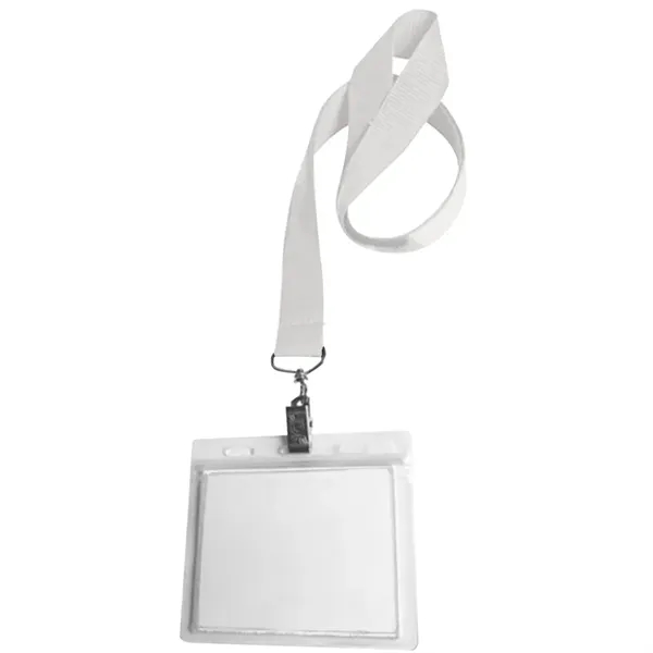 36" x 3/4" polyester lanyard with clear vinyl badge holder.... from ASI 39552 BEL Promo