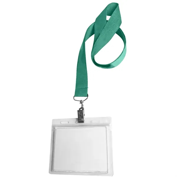 36" x 3/4" polyester lanyard with clear vinyl badge holder.... from ASI 39552 BEL Promo