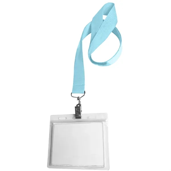 36" x 3/4" polyester lanyard with clear vinyl badge holder.... from ASI 39552 BEL Promo