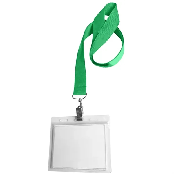 36" x 3/4" polyester lanyard with clear vinyl badge holder.... from ASI 39552 BEL Promo