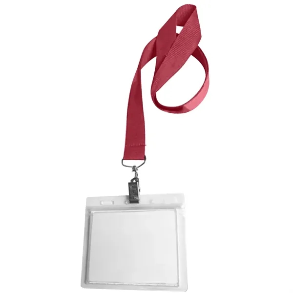 36" x 3/4" polyester lanyard with clear vinyl badge holder.... from ASI 39552 BEL Promo