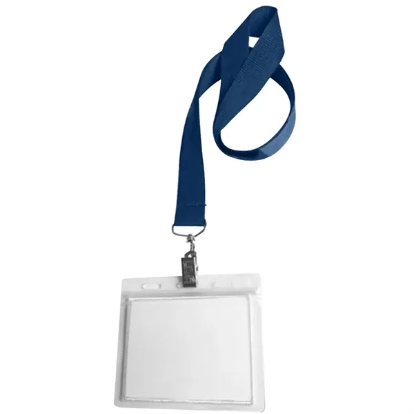 36" x 3/4" polyester lanyard with clear vinyl badge holder.... from ASI 39552 BEL Promo