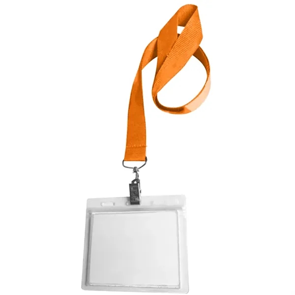36" x 3/4" polyester lanyard with clear vinyl badge holder.... from ASI 39552 BEL Promo