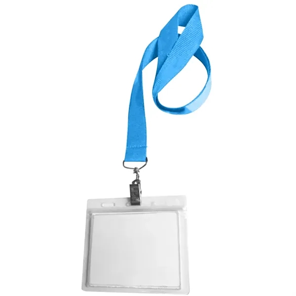 36" x 3/4" polyester lanyard with clear vinyl badge holder.... from ASI 39552 BEL Promo