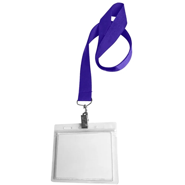 36" x 3/4" polyester lanyard with clear vinyl badge holder.... from ASI 39552 BEL Promo