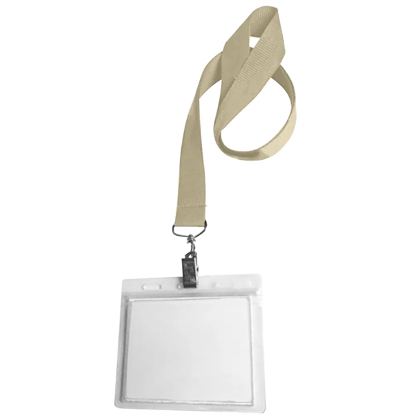 36" x 3/4" polyester lanyard with clear vinyl badge holder.... from ASI 39552 BEL Promo