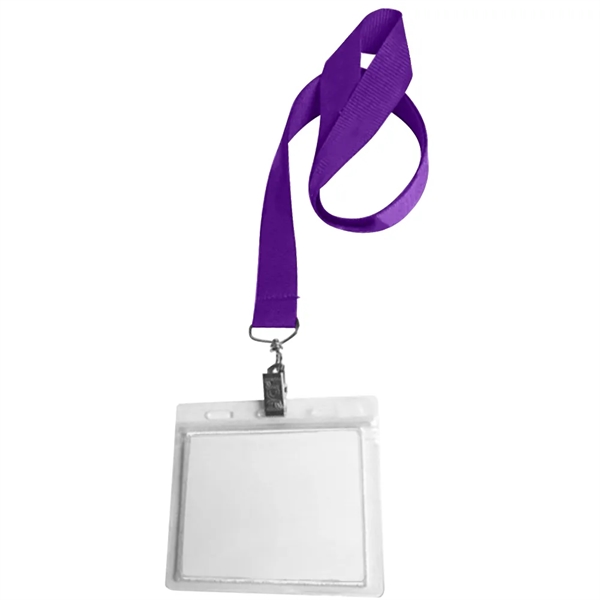 36" x 3/4" polyester lanyard with clear vinyl badge holder.... from ASI 39552 BEL Promo