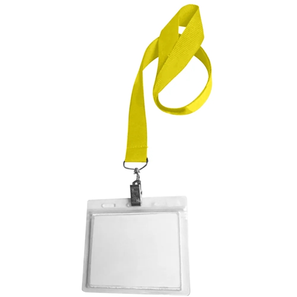 36" x 3/4" polyester lanyard with clear vinyl badge holder.... from ASI 39552 BEL Promo