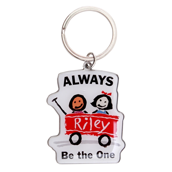 Stainless steel custom full color keychains in assorted sizes with epoxy... from ASI 52263 EMT / EMT
