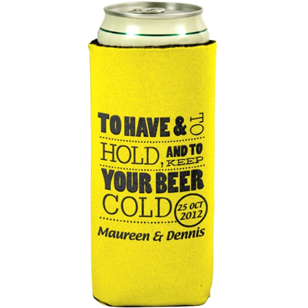 This fabric tall can holder with a single color imprint holds... from ASI 65603 Kool Trends
