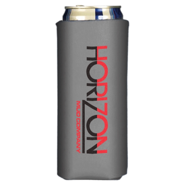 This fabric slim can holder with multicolor full bleed is collapsible... from ASI 65603 Kool Trends