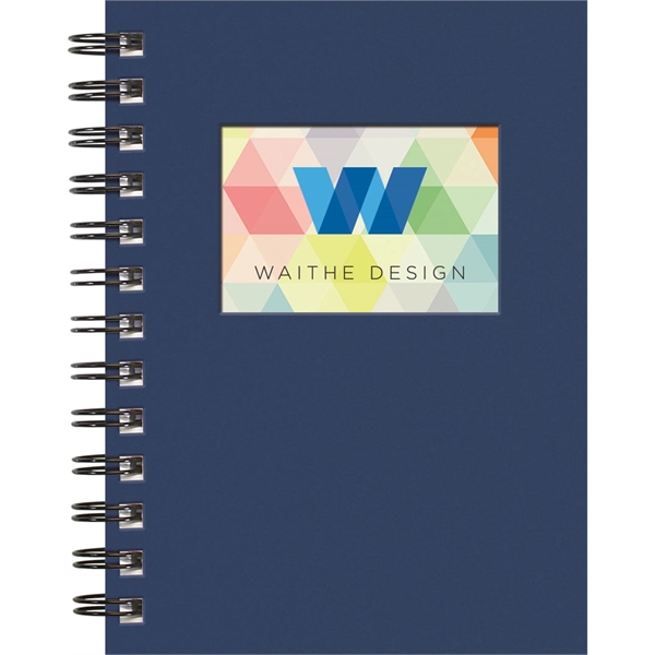 5" x 7" wire-bound paperboard notepad with die-cut window, full-color insert... from ASI 91340 Journalbooks/Timeplanner Calendars