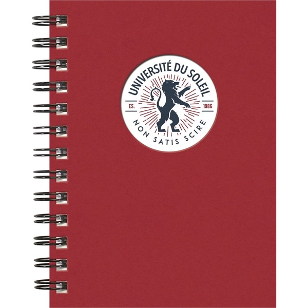 5" x 7" wire-bound paperboard notepad with die-cut window, full-color insert... from ASI 91340 Journalbooks/Timeplanner Calendars