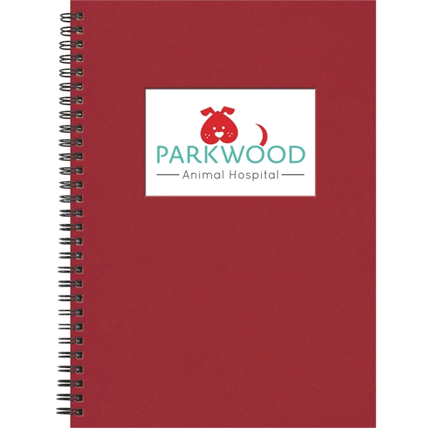 7" x 10" wire-bound paperboard notepad with die-cut window, full-color insert... from ASI 91340 Journalbooks/Timeplanner Calendars