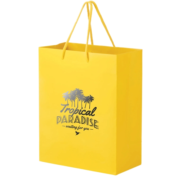 8" x 4" x 10" European style matte paper shopping bag... from ASI 35290 American Ad Bag Co