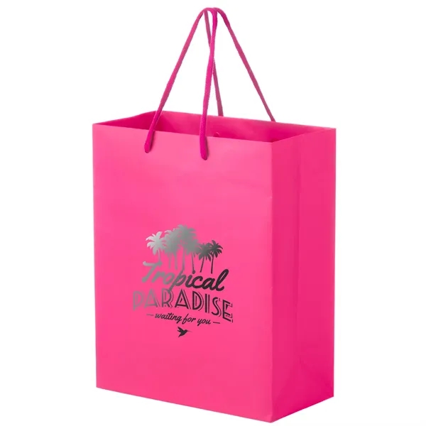 8" x 4" x 10" European style matte paper shopping bag... from ASI 35290 American Ad Bag Co