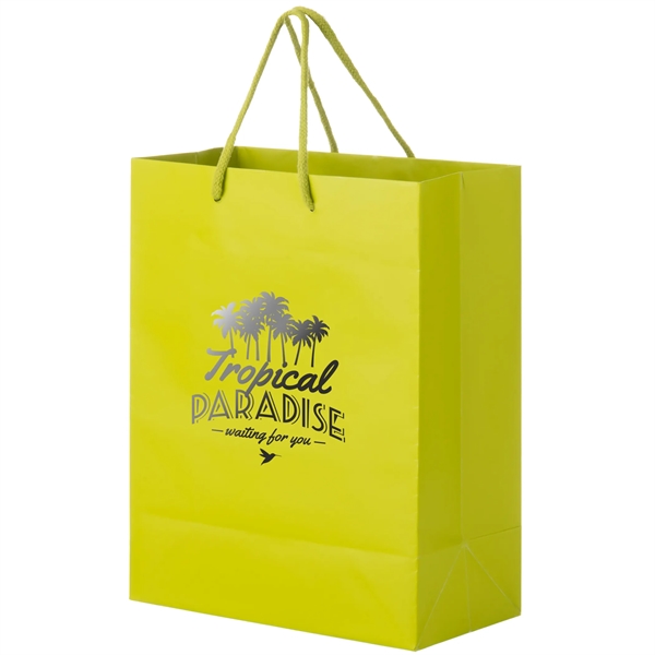 8" x 4" x 10" European style matte paper shopping bag... from ASI 35290 American Ad Bag Co