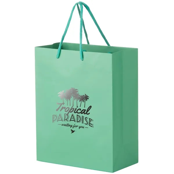 8" x 4" x 10" European style matte paper shopping bag... from ASI 35290 American Ad Bag Co