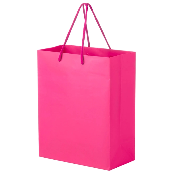 8" x 4" x 10" European style matte paper shopping bag... from ASI 35290 American Ad Bag Co