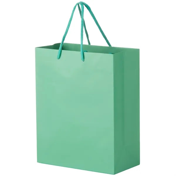 8" x 4" x 10" European style matte paper shopping bag... from ASI 35290 American Ad Bag Co