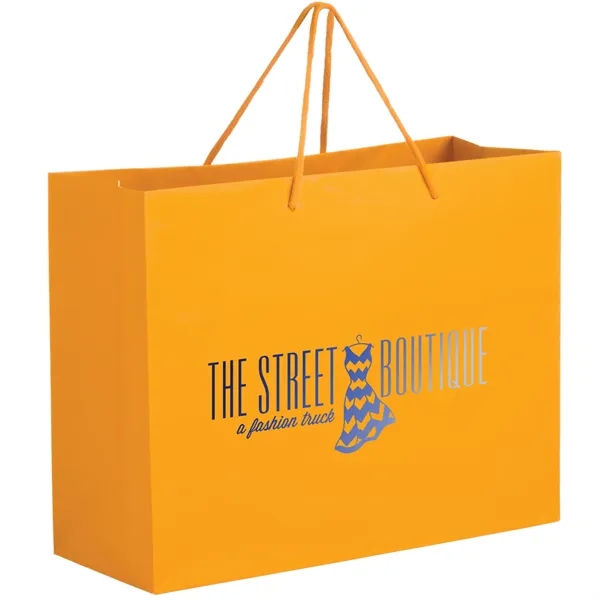 13" x 5" x 10" matte laminated paper Euro-style shopping bag... from ASI 35290 American Ad Bag Co