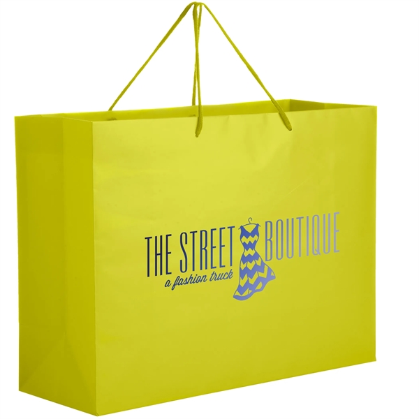 13" x 5" x 10" matte laminated paper Euro-style shopping bag... from ASI 35290 American Ad Bag Co