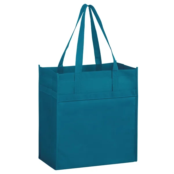 13" x 14" non-woven PP grocery tote with gusset, poly board... from ASI 35290 American Ad Bag Co