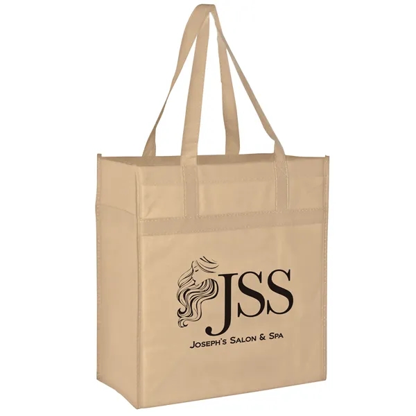 13" x 14" non-woven PP grocery tote with gusset, poly board... from ASI 35290 American Ad Bag Co