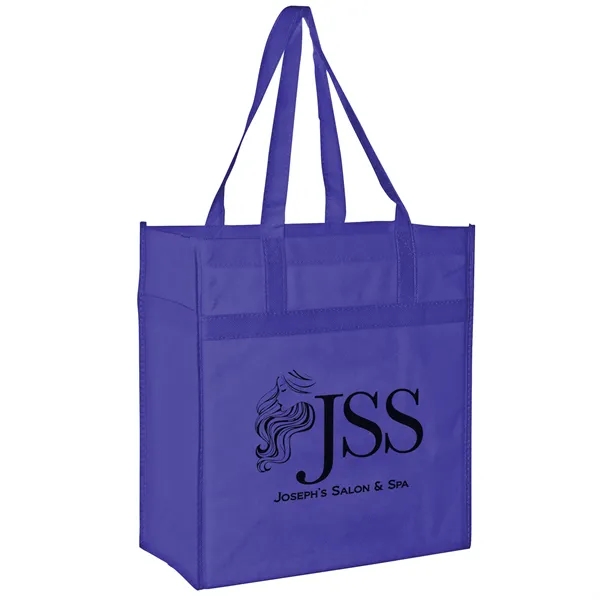13" x 14" non-woven PP grocery tote with gusset, poly board... from ASI 35290 American Ad Bag Co