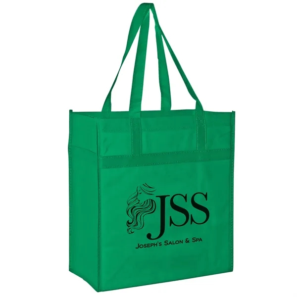 13" x 14" non-woven PP grocery tote with gusset, poly board... from ASI 35290 American Ad Bag Co