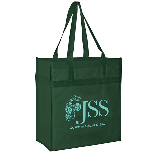 13" x 14" non-woven PP grocery tote with gusset, poly board... from ASI 35290 American Ad Bag Co