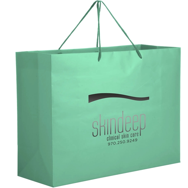 16" x 16" x 12" laminated paper Euro-style shopping bag with... from ASI 35290 American Ad Bag Co