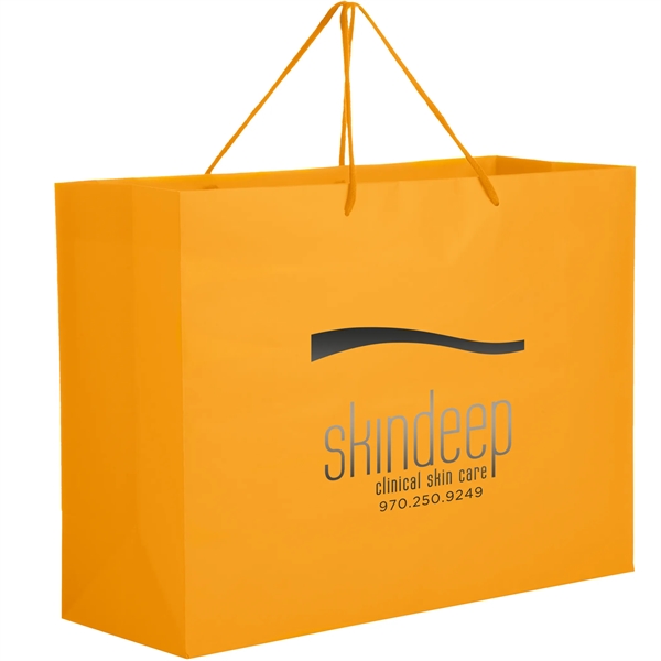 16" x 16" x 12" laminated paper Euro-style shopping bag with... from ASI 35290 American Ad Bag Co