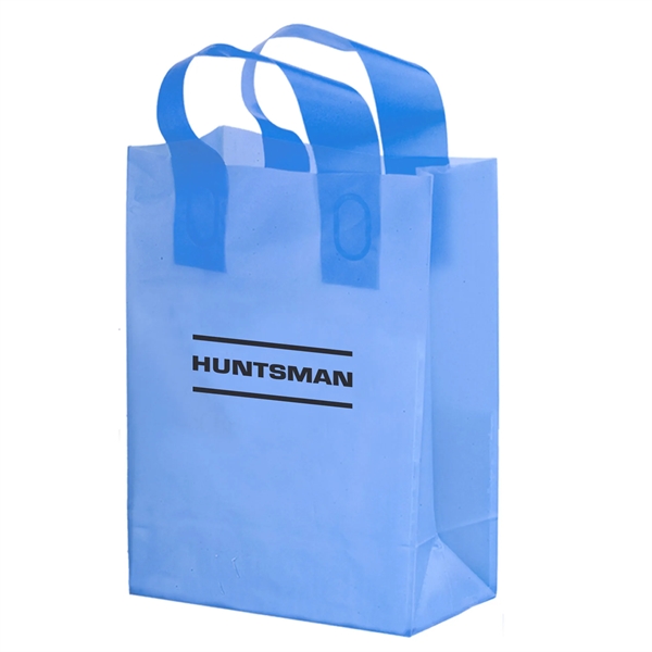 10" x 13" rectangular color frosted HDPE plastic bag with gusset,... from ASI 35290 American Ad Bag Co