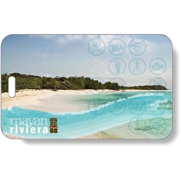 White gloss .020 plastic luggage tag with clear varnish.... from ASI 87400 ArtechPro