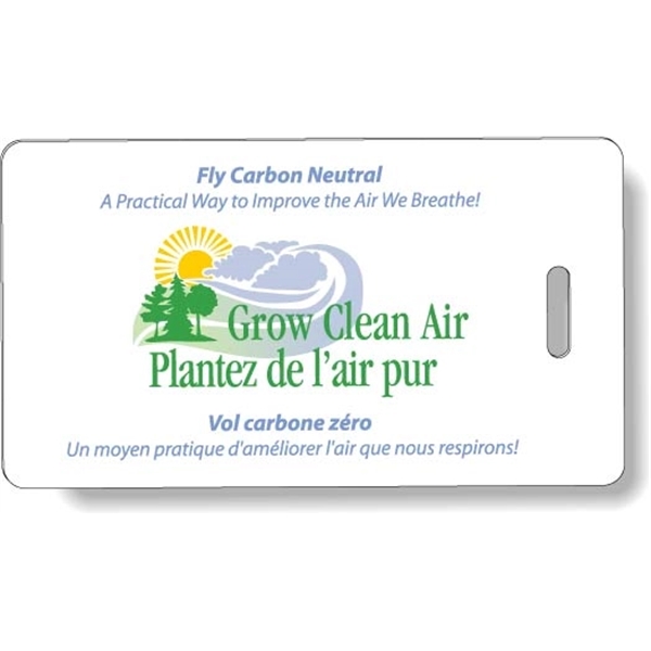 White gloss .020 plastic luggage tag with clear varnish.... from ASI 87400 ArtechPro