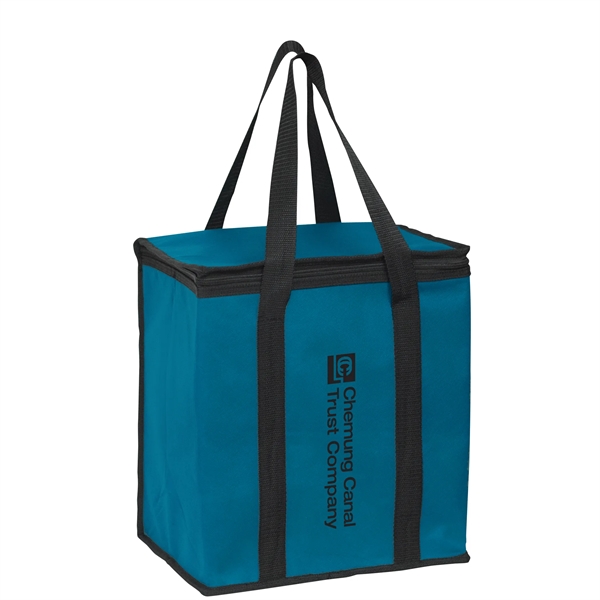 12" x 8" x 13" non-woven polypropylene insulated zippered cooler tote... from ASI 35290 American Ad Bag Co