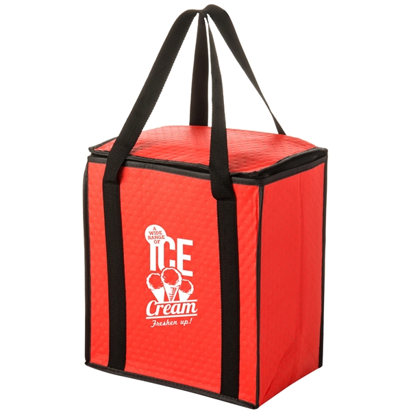 12" x 8" x 13" non-woven polypropylene insulated zippered cooler tote... from ASI 35290 American Ad Bag Co