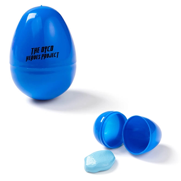 1 5/8" x 2 1/4" plastic egg-shaped container with crazy putty... from ASI 63549 Jornik Manufacturing Corp / Jornik