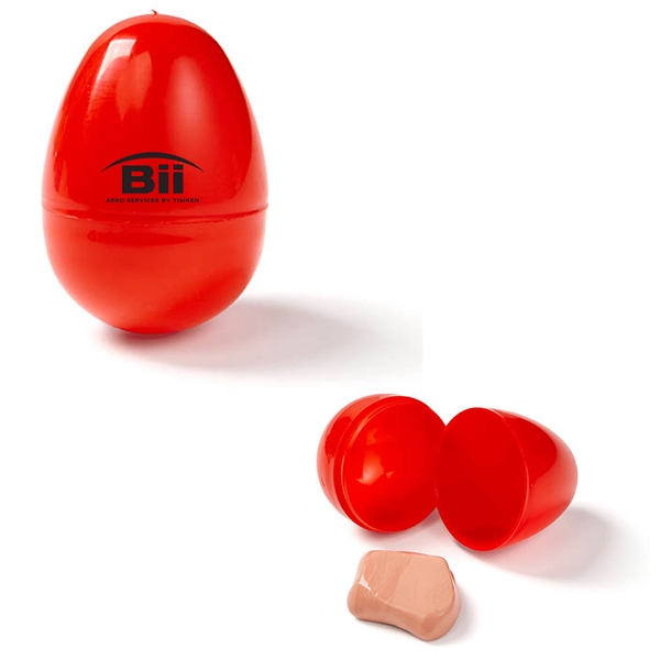 1 5/8" x 2 1/4" plastic egg-shaped container with crazy putty... from ASI 63549 Jornik Manufacturing Corp / Jornik